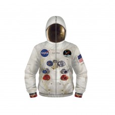 Nasa Astronaut Zip Up Long Sleeve Hoodie For Kids