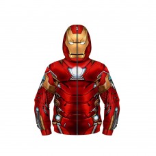 New Iron Man Fashion Zip Up Long Sleeve Swearshirt Cotton For Kids