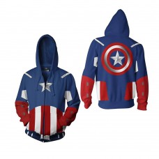 Captain America Cosplay Streetwear The Avengers 3D Hoodie