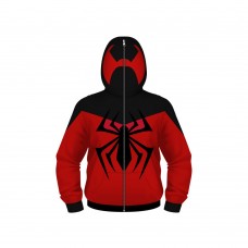 Movie Spider-Man Zip Up Long Sleeve Fashion Hoodie For Kids