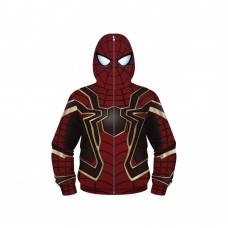 Iron Spider Armor Sweatshirt Spider-Man Zip Up Hoodie For Kids
