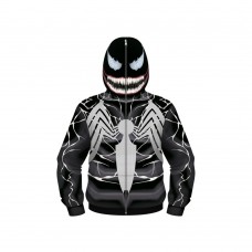 Spider-Man Venom Zip Up Long Sleeve Hoodie Kids Swearshirts