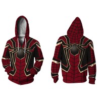 Spider Man Zip Up Hoodie 3D Print Pattern Avengers Endgame Suit  