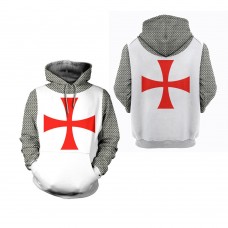 Knights Templar Cross 3D Hoodie Fashion Loose Sweatshirts