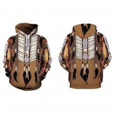Tribal Style Hoodie 3D Print American Indian Pattern Long Sleeve Swearshirt