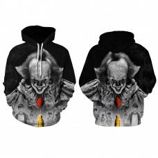 Pennywise Long Sleeve Hoodie It Chapter Two Halloween Black Suit