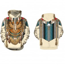 Fashion Hoodie 3D Print American Indian Owl Pattern Suit