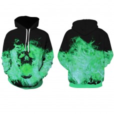 Skull Pattern Long Sleeve Hoodie Daily Going Out Set