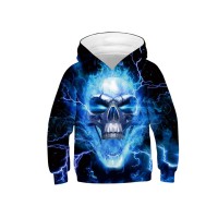 Kids Halloween Hoodie Daily Going Out Skull Pattern Long Sleeve Swearshirt  