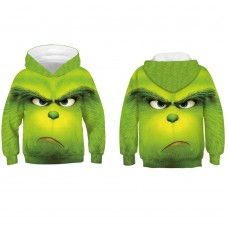 Fashion The Grinch Pattern Long Sleeve Hoodie For Kids