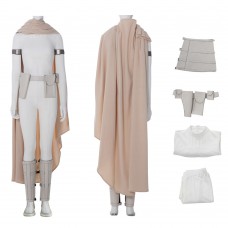 Movie Star Wars Padme Amidala White Cosplay Costume With Cloak