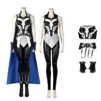 Thor 4 Love and Thunder King Valkyrie Leather Cosplay Costume With Cloak  