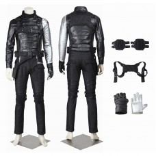 Captain America 2 The Winter Soldier Bucky Barnes Leather Cosplay Costume With Tops Vest