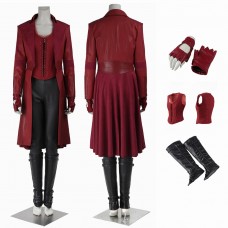 America Civil War Scarlet Witch Suit Wanda Red Cosplay Costume