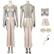 Eternals Thena Cosplay Costumes White Uniform Suit