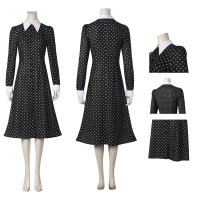 Wednesday Addams Cosplay Suit The Addams Family Black Dress  