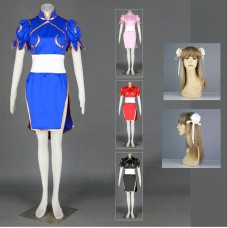 Street Fighter Cosplay Costume Four Colors Chun-Li Polyester Suit