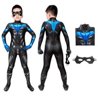 Kids Titans Suit Nightwing Dick Grayson Jumpsuit Cosplay Costumes  
