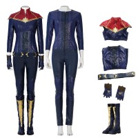 Carol Danvers Blue Suit 2022 New Captain Marvel Cosplay Jumpsuit  