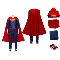 Superman Jonathan Kent Cosplay Costumes Battle of the Super Sons Halloween Suit With Cloak  