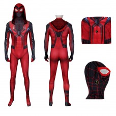 Miles Morales PS5 Crimson Cowl Suit Spider-Man Cosplay Costumes Halloween Male Outfits