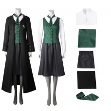 Hogwarts Legacy Slytherin Girls School Uniform Cosplay Costumes