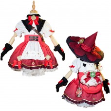 Kids Klee Cosplay Costumes Genshin Impact Red Dress Halloween Suits