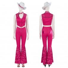Barbie Movie Cosplay Costumes Barbie Pink Vest Suit