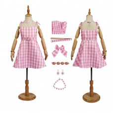 Barbie 2023 Film Costume Margot Robbie Cosplay Suit Dress For Kids