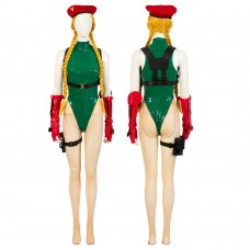 Game Street Fighter Halloween Costume Cammy White Green Cosplay Suit