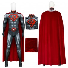 Superman Halloween Jumpsuit Clark Kent Cosplay Costume With Red Cloak