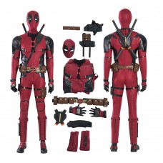 Deadpool 3 Costume Wade Winston Halloween Red Cosplay Jumpsuit