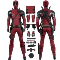 Deadpool Costumes Wade Wilson Cosplay Suit Red Outfit  