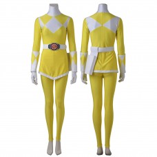 Yellow Ranger Cosplay Costumes Mighty Morphin Power Rangers Suit
