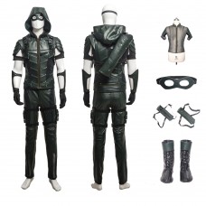 Green Arrow Season 4 Costume Oliver Queen Cosplay Suit With Eye Mask