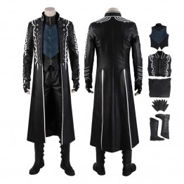 DMC Vergil Costume Devil May Cry 5 Cosplay Suit With Cloak