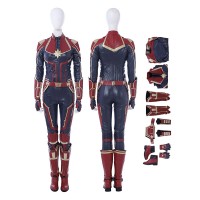 Carol Danvers Cosplay Costume Captain Bright Gold Color Marvel Costume  