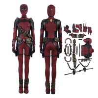 Deadpool 2 Lady Costume Woman Cosplay Costume Leather Luxury Suit  