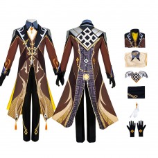 Game Genshin Impact Zhongli Cosplay Costume Vago Mundo Suit With Coat