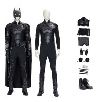 Batman Costumes Movie Batman Bruce Wayne Leather Cosplay Suit With Cloak  