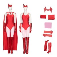Wanda Costume Scarlet Witch Cosplay Suit Movie WandaVision Maximoff Halloween Outfit  
