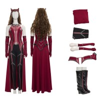 TV Drama WandaVision Scarlet Witch Costume Knit Edition New Wanda Cosplay Suit  