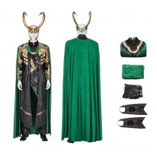 Deluxe 2021 TV Loki Laufeyson Armor Cosplay Suit Cotton Loki Costume With Cloak