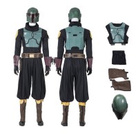 The Mandalorian Boba Fett Cosplay Costume Movie Star Wars Leather Suit  