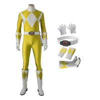 Yellow Ranger Costume Yellow Mighty Morphin Power Rangers Boy Tyranno Ranger Cosplay Suit  