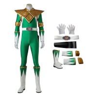Ready To Ship Green Rangers Costume Mighty Morphin Power Rangers Burai Dragon Ranger Cosplay Suit  