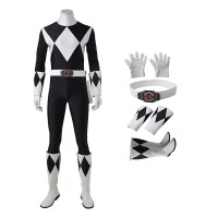 Black Ranger Costume Mighty Morphin Power Rangers Cosplay Suit Zack Taylor Uniform  