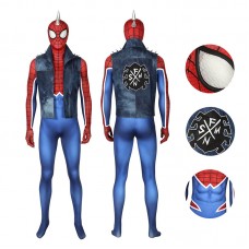Marvel Spider Man Peter Parker Spider Punk Rock Cosplay Costume