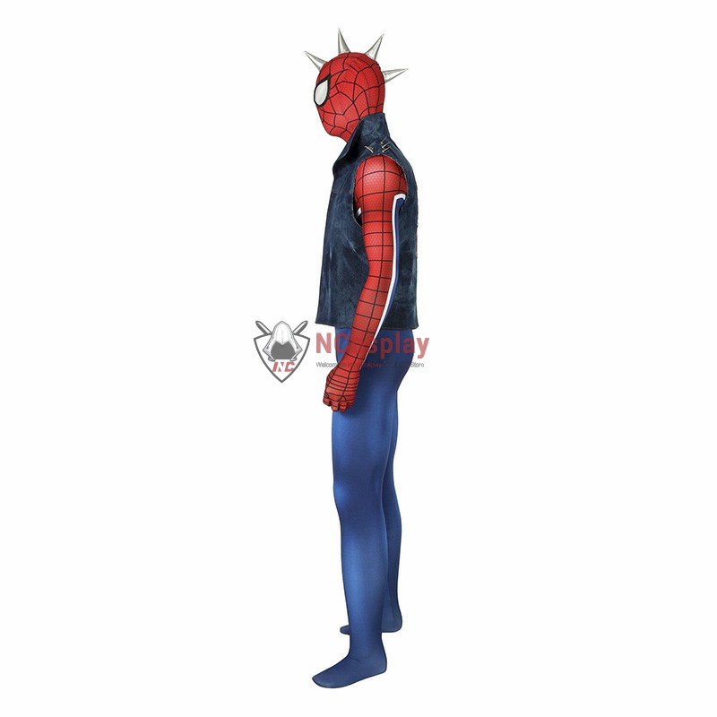 Marvel Spider Man Peter Parker Spider Punk Rock Cosplay Costume