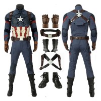 Improved Version Avengers Endgame Captain America Steven Rogers Cosplay Costume Full Set  